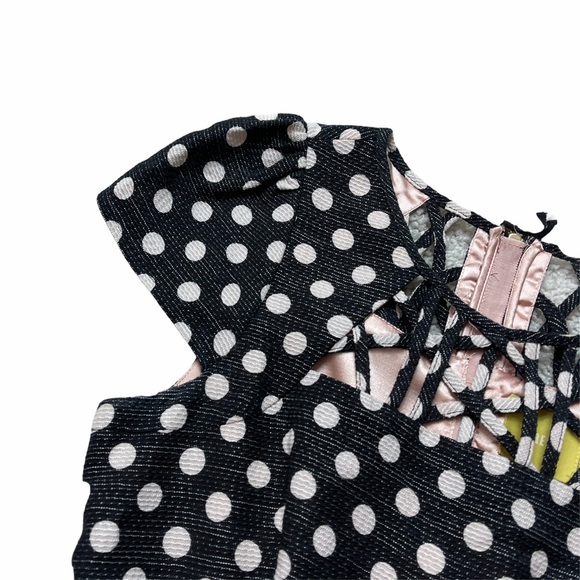 Maeve Anthropologie Black Dotted A-Line Mini Dress - Picture 3 of 11